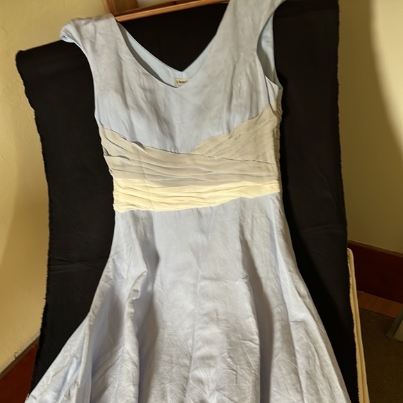 J.Peterman dress silk/linen blend fit n flare 12 - Picture 2 of 5